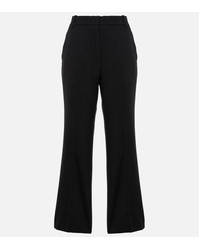 Chloé Cropped Wool-blend Trousers - Black