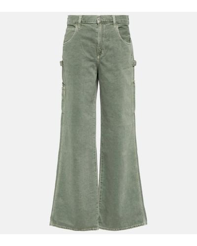 Agolde Magda Mid-rise Wide-leg Jeans - Green