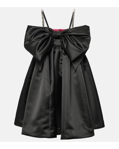 Nina Ricci Vestido corto de saten con lazo - Negro