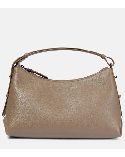 Brunello Cucinelli Leather Shoulder Bag - Brown