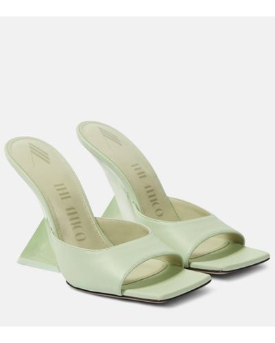 The Attico Cheope Leather Mules - Green