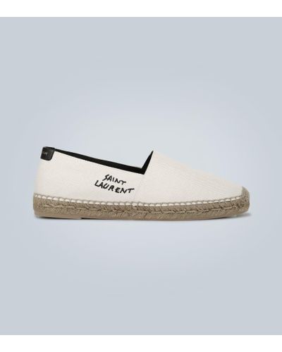 Saint Laurent Espadrilles aus canvas mit stickerei beige - Natur