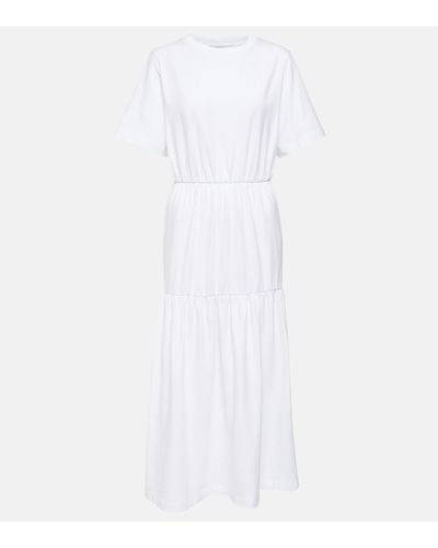 Max Mara Cotton Jersey Tiered Midi Dress - White