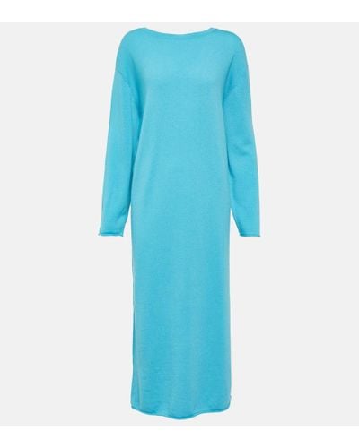 Lisa Yang Vestido midi Tarin de cachemir - Azul