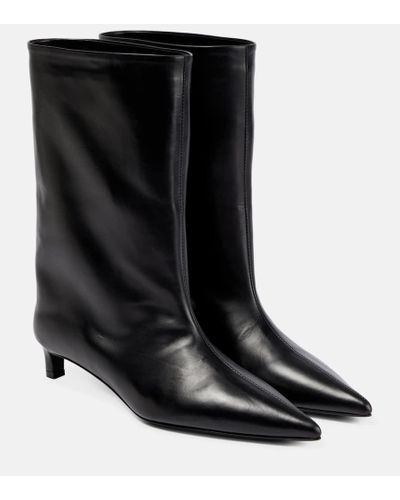 Jil Sander Leather Ankle Boots - Black