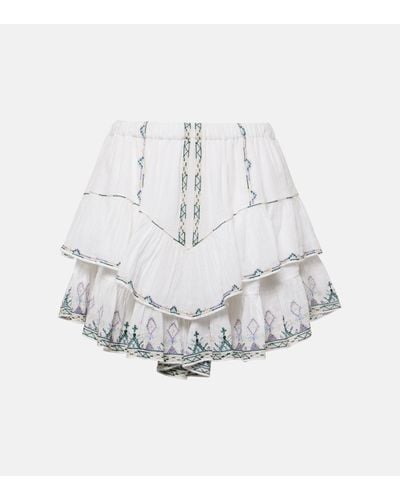 Isabel Marant Jocadia Ruffled Cotton Miniskirt - White
