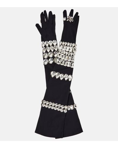 Dolce & Gabbana X Kim Embellished Gloves - Black
