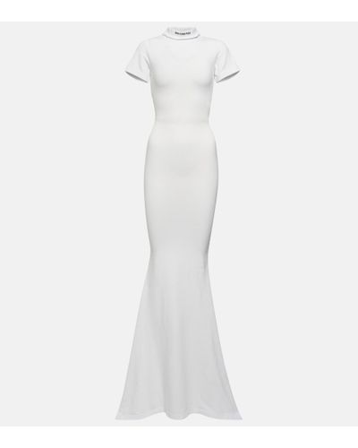 Luxury dress for women - White Balenciaga open back dress