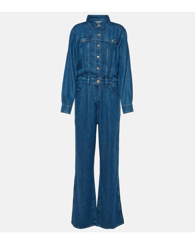 7 For All Mankind Western Denim Jumpsuit - Blue