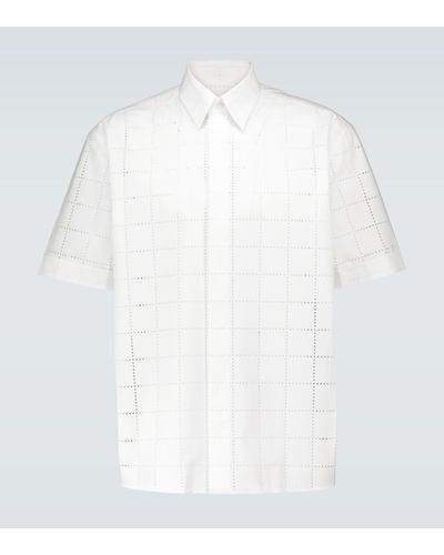 Fendi Perforiertes Kurzarmhemd - Weiß