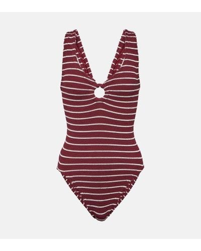 Hunza G Celine Striped Swimsuit - Red