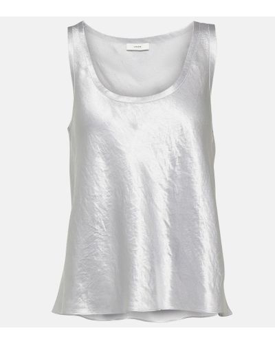 Vince Satin Tank Top - White