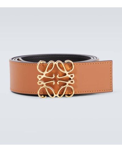 Loewe Anagram Leather Belt - Brown