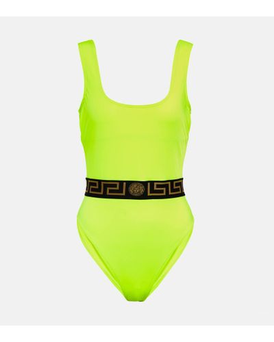 Versace Greca Printed Swimsuit - Green