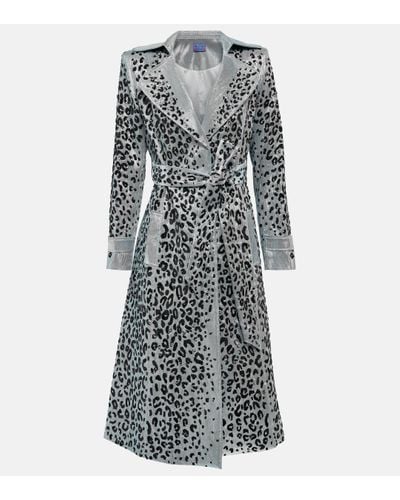 Miss Sohee Trench-coat a motif leopard - Gris