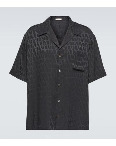 Valentino Toile Iconographe Silk Shirt - Black