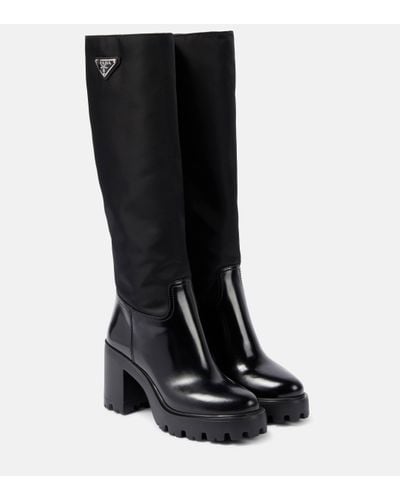 Prada Re-nylon Knee-high Boots - Black