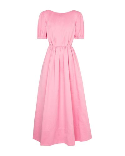 STAUD Alix Cotton-blend Faille Maxi Dress - Pink