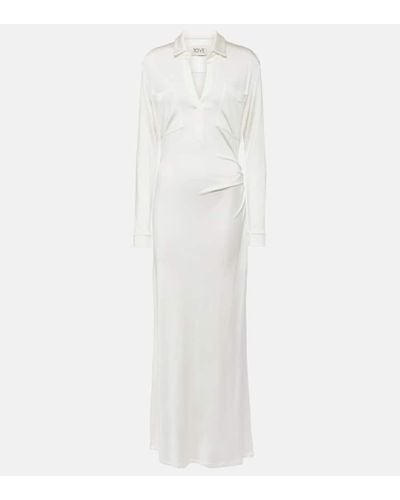 TOVE Iana Gathered Jersey Maxi Dress - White