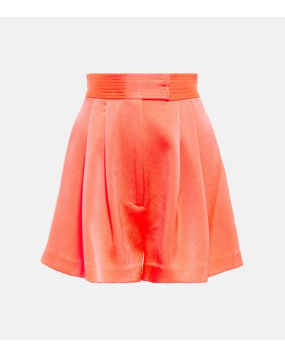 Alex Perry Porter Crepe Satin Shorts - Red