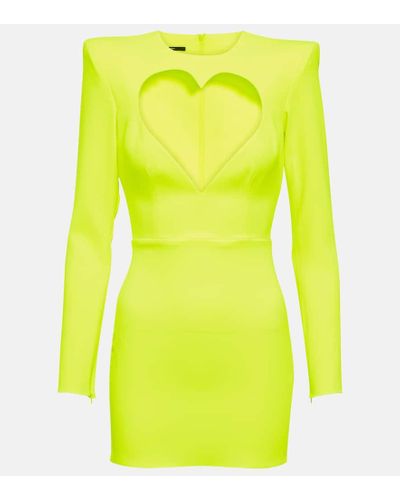 Alex Perry Heart Cutout Minidress - Yellow
