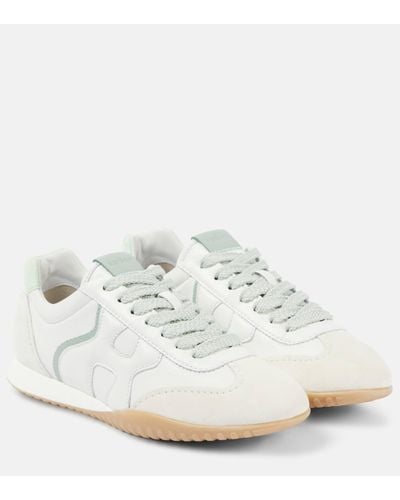 Hogan Olympia-z Leather And Suede Trainers - White