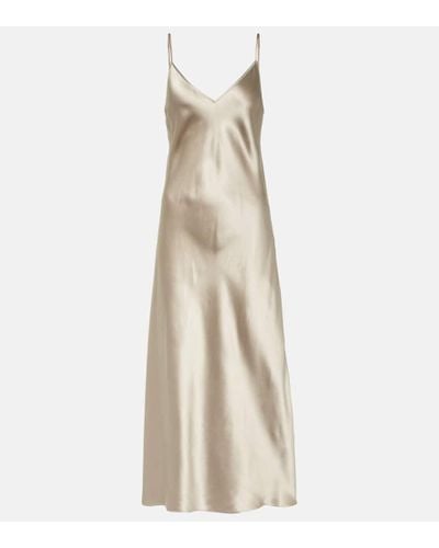 JOSEPH Clea Silk Satin Slip Dress - Natural