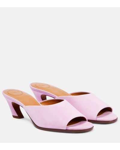 Chloé Oli Suede Mules - Pink