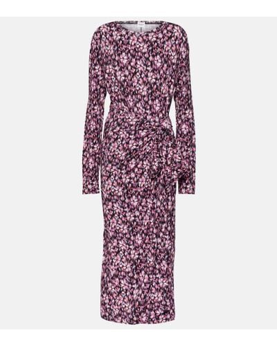 Isabel Marant Lissy Printed Jersey Midi Dress - Purple