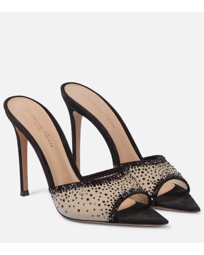 Gianvito Rossi Mules Elle 115 a ornements - Noir