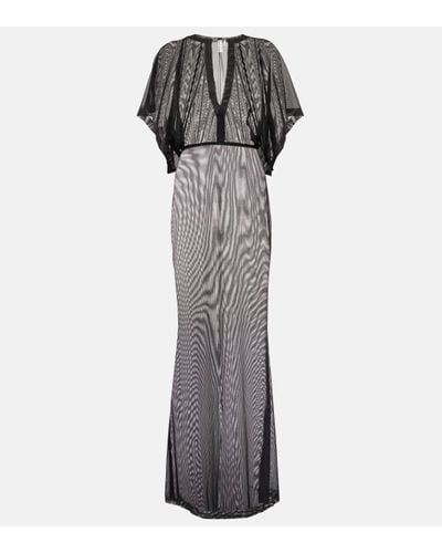 Norma Kamali Obie Semi-sheer Maxi Dress - Grey