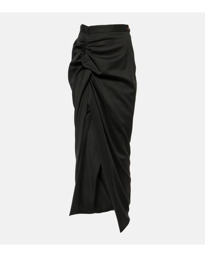 Vivienne Westwood Jupe longue Panther en laine vierge - Noir