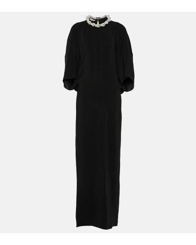 Stella McCartney Vestido largo adornado con cristales - Negro