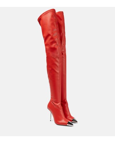 David Koma Leather Over-the-knee Boots - Red