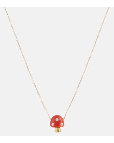 Aliita L'amanita 9kt Gold And Coral Necklace - White