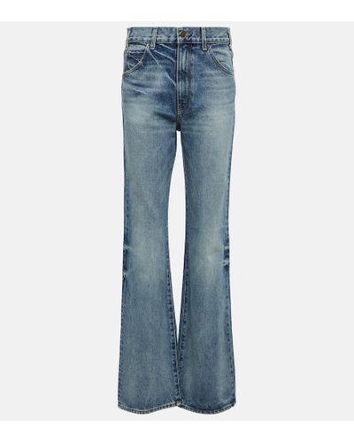 Nili Lotan High-Rise Straight Jeans Joan - Blau