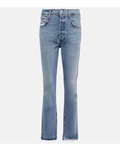 Agolde Riley High-rise Straight Jeans - Blue