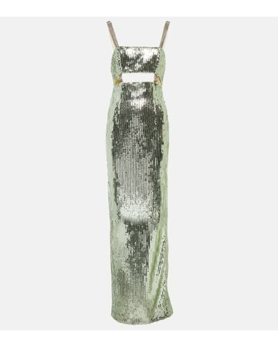 Galvan London Rebecca Sequin-embellished Gown - Green