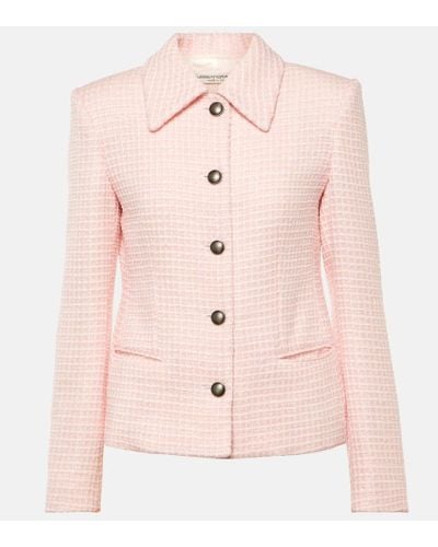 Alessandra Rich Jacke aus Tweed mit Pailletten - Pink