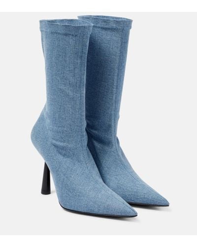 Gia Borghini Barthelise Denim Ankle Boots - Blue
