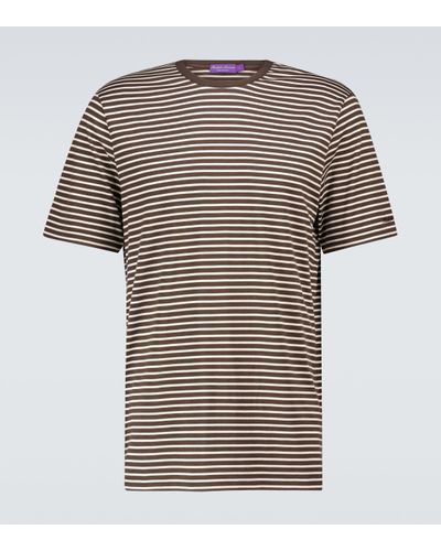 Ralph Lauren Purple Label Striped Short-sleeved T-shirt - Brown