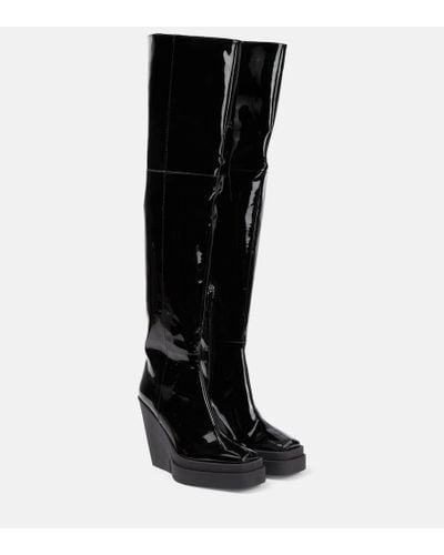 Gia Borghini Gia 31 Patent Leather Over-the-knee Boots - Black