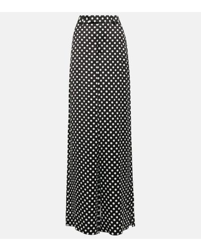 Saint Laurent Pantaloni Palazzo A Pois - Nero