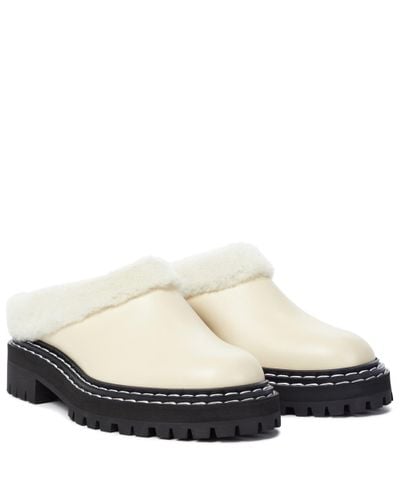 Proenza Schouler Shearling Lined Leather Mules - Multicolor