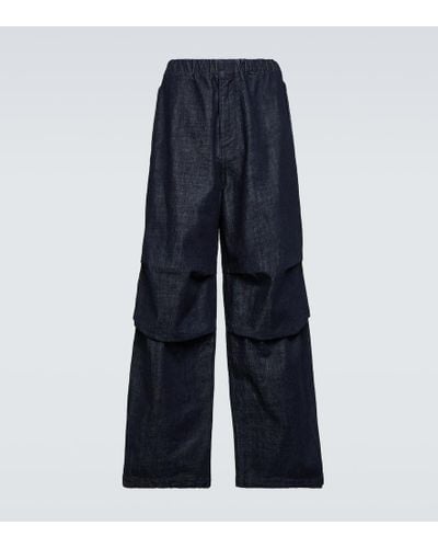 Jil Sander Draped Denim Pants - Blue