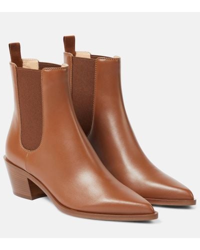 Gianvito Rossi Leather Ankle Boots - Brown