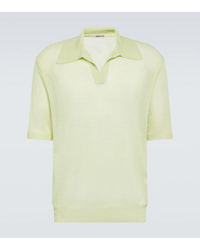 AURALEE Wool And Silk Polo Sweater - Green