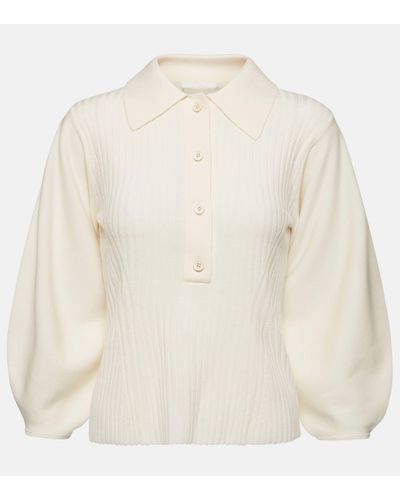 Chloé Ribbed-knit Wool Jumper - White