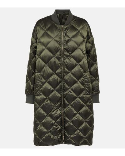 Max Mara Trebi Quilted Down Coat - Green