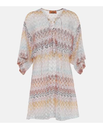 Missoni Vestido corto de lame en zigzag - Multicolor